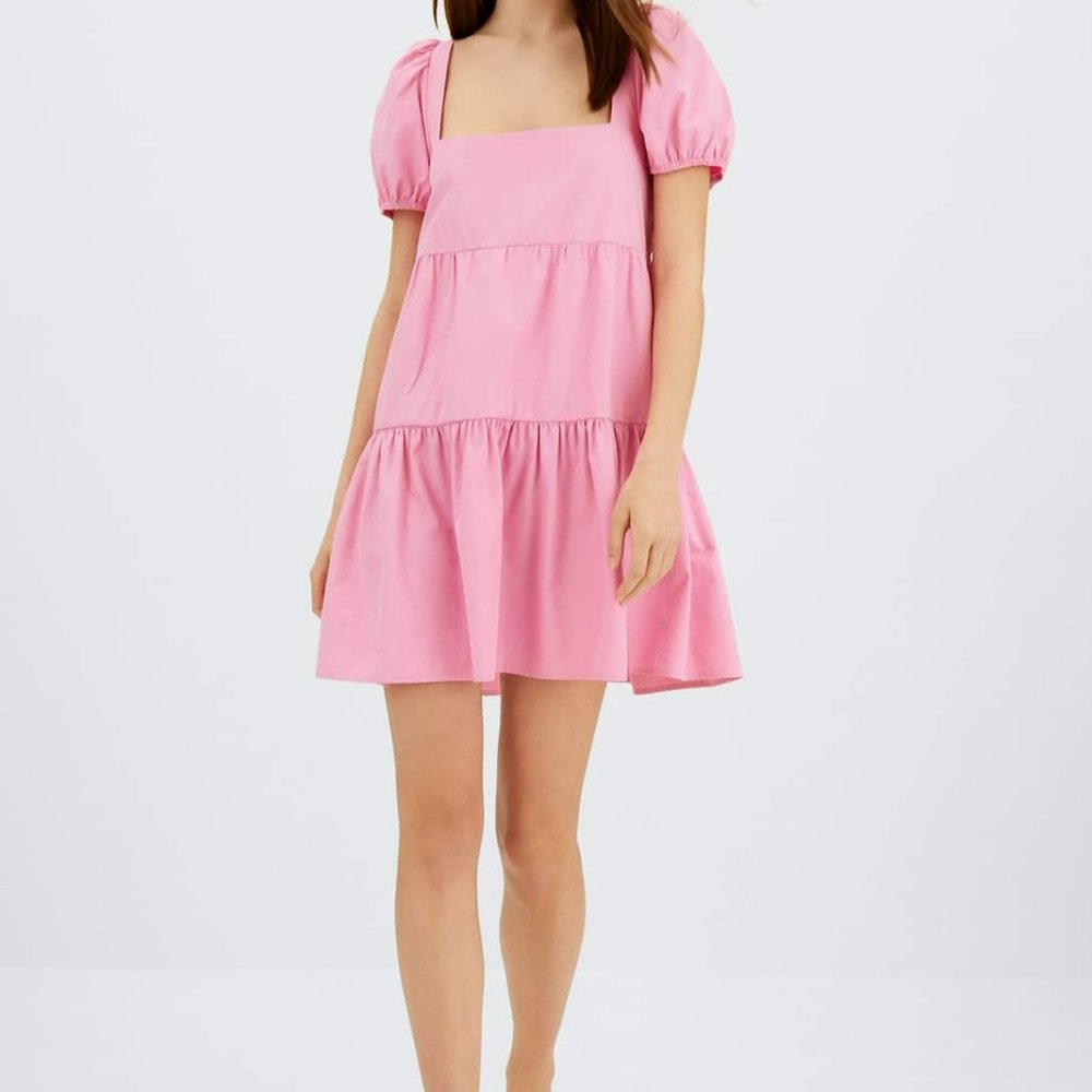 Short Poplin Dress - Bubblegum Pink